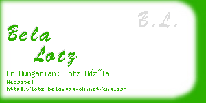 bela lotz business card